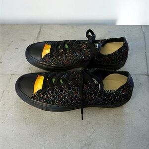 Converse Chuck Taylor Low Top BlackYellow Multi Color Dots. NWOB.